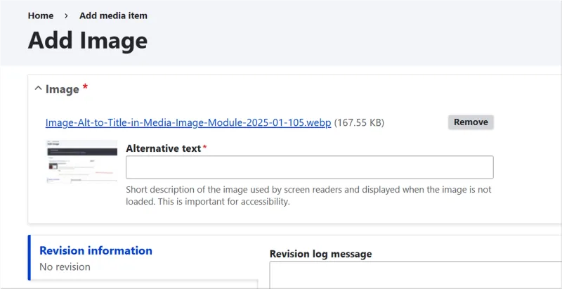 Image Alt to Title in Media Image Module