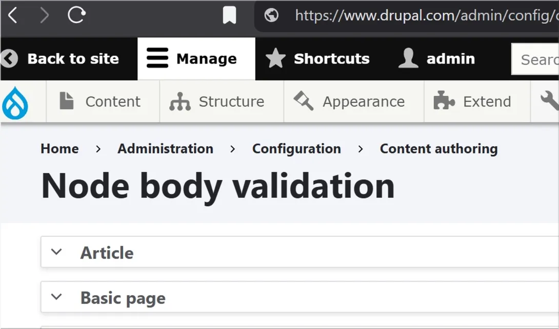 Node Body Validation